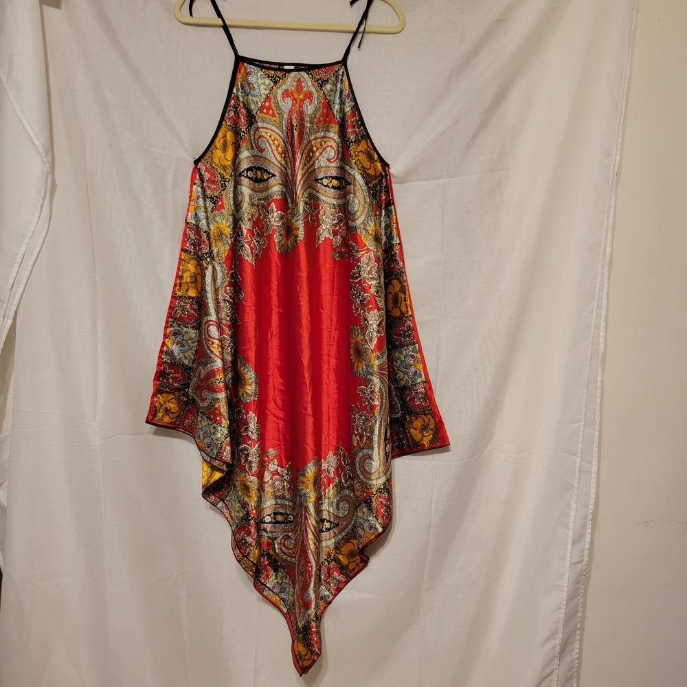 A Women's Soft Satin Pajamas Chemise Sleepwear Nightgown Dress